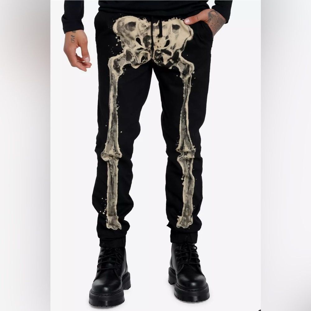 Hot Topic Black Skinny Skeleton Jeans
